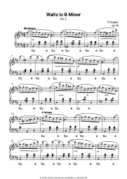 Noten, Akkorde Frederic Chopin - Waltz in B minor, Op. 69, No. 2
