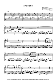 Noten, Akkorde Johann Sebastian Bach - Ave Maria (Prelude in C major BWV 846)