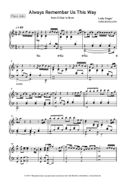 Noten, Akkorde Lady Gaga - Always Remember Us This Way