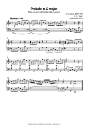 Noten, Akkorde Johann Sebastian Bach - Prelude in C major, BWV 939