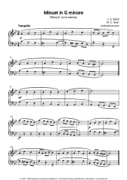 Noten, Akkorde Johann Sebastian Bach - Minuet in G minore