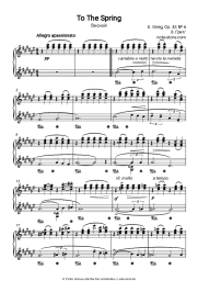 Noten, Akkorde Edvard Grieg - Lyric Pieces, op.43. No. 6 To spring