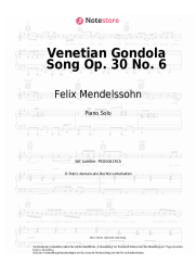 Noten, Akkorde Felix Mendelssohn - Venetian Gondola Song Op. 30 No. 6