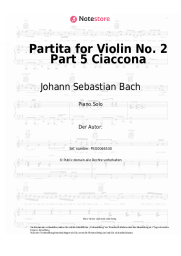 Noten, Akkorde Johann Sebastian Bach - Partita for Violin No. 2 Part 5 Ciaccona (BWV 1004)