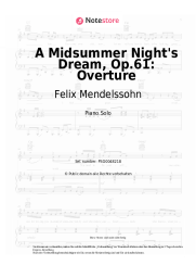 Noten, Akkorde Felix Mendelssohn - A Midsummer Night's Dream, Op.61: Overture