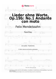Noten, Akkorde Felix Mendelssohn - Lieder ohne Worte, Op.19b: No.1 Andante con moto