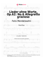 Noten, Akkorde Felix Mendelssohn - Lieder ohne Worte, Op.62: No.6 Allegretto grazioso