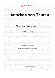 Noten, Akkorde German folk song - Ännchen von Tharau