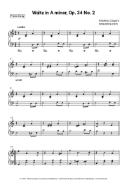 Noten, Akkorde Frederic Chopin - Waltz in A minor, Op. 34 No. 2