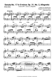 Noten, Akkorde Ludwig van Beethoven - Sonata No. 17 in D minor, Op. 31, No. 2, Allegretto