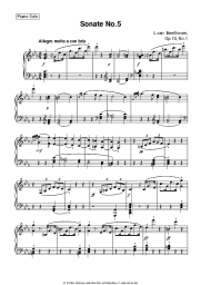 Noten, Akkorde Ludwig van Beethoven - Piano Sonata No. 5 in C minor, Op. 10, No. 1