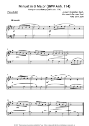 Noten, Akkorde Johann Sebastian Bach - Minuet in G Major (BWV Anh. 114)