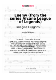 Noten, Akkorde Imagine Dragons - Enemy (from the series Arcane League of Legends)