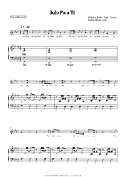 Noten, Akkorde Alvaro Soler, Topic - Solo Para Ti